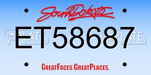 ET58687 South Dakota License Plate