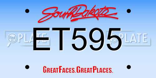 ET595 South Dakota License Plate