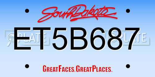 ET5B687 South Dakota License Plate