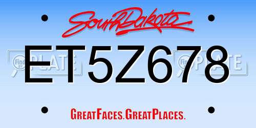 ET5Z678 South Dakota License Plate