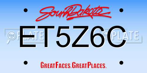 ET5Z6C South Dakota License Plate