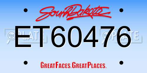 ET60476 South Dakota License Plate
