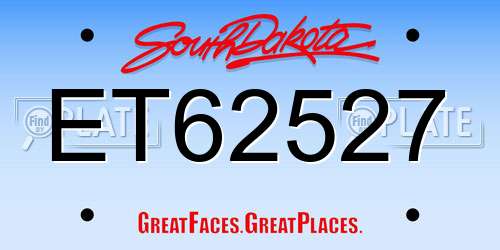 ET62527 South Dakota License Plate
