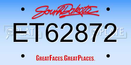 ET62872 South Dakota License Plate
