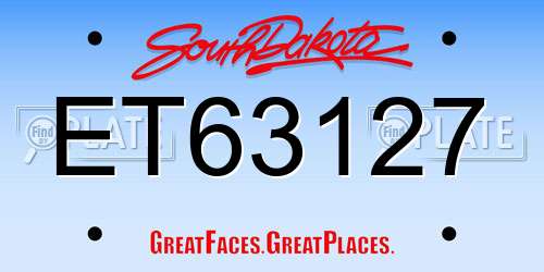 ET63127 South Dakota License Plate