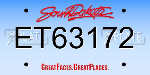 ET63172 South Dakota License Plate