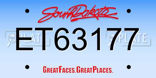 ET63177 South Dakota License Plate