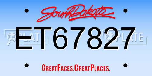 ET67827 South Dakota License Plate