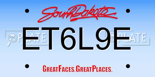 ET6L9E South Dakota License Plate