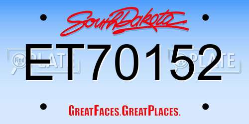 ET70152 South Dakota License Plate