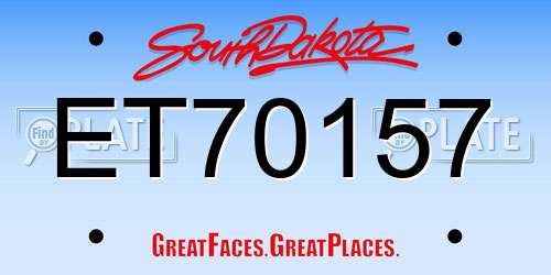 ET70157 South Dakota License Plate