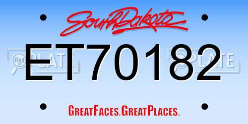 ET70182 South Dakota License Plate