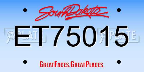 ET75015 South Dakota License Plate