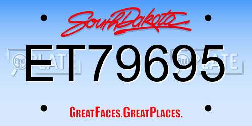 ET79695 South Dakota License Plate