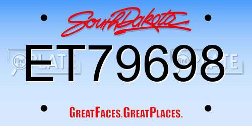 ET79698 South Dakota License Plate