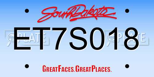 ET7S018 South Dakota License Plate