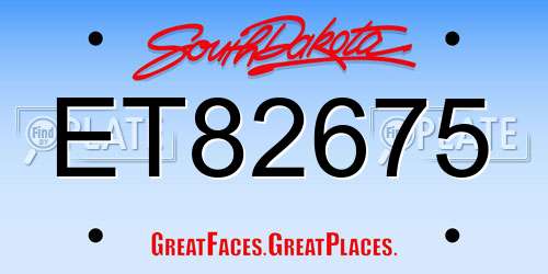 ET82675 South Dakota License Plate