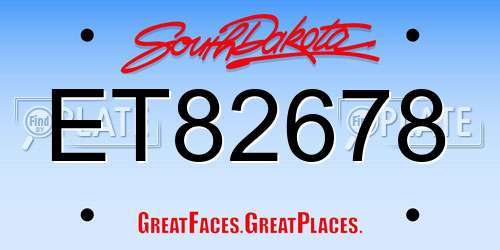 ET82678 South Dakota License Plate