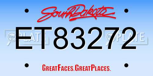 ET83272 South Dakota License Plate