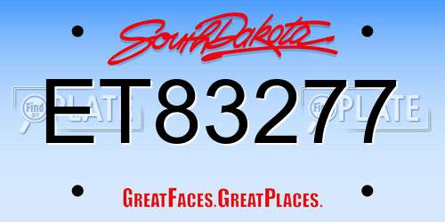 ET83277 South Dakota License Plate