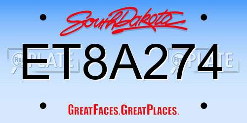 ET8A274 South Dakota License Plate