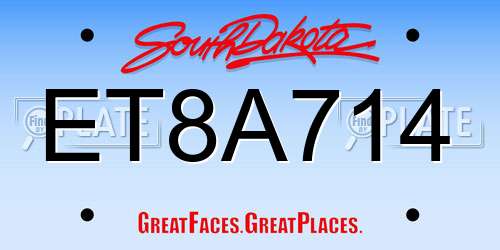 ET8A714 South Dakota License Plate