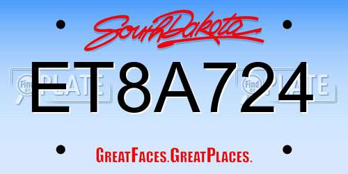 ET8A724 South Dakota License Plate