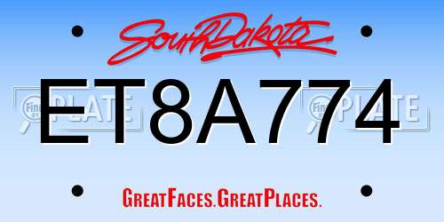 ET8A774 South Dakota License Plate
