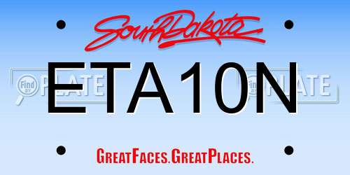 ETA10N South Dakota License Plate