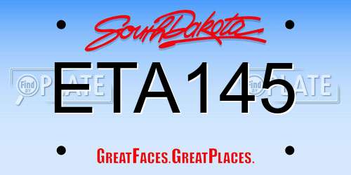 ETA145 South Dakota License Plate