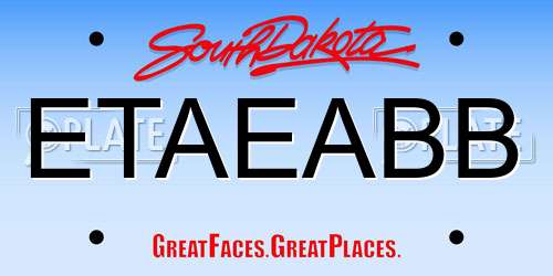 ETAEABB South Dakota License Plate