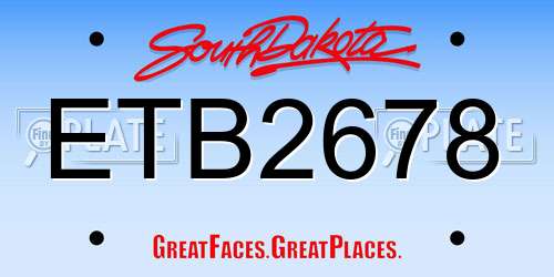 ETB2678 South Dakota License Plate