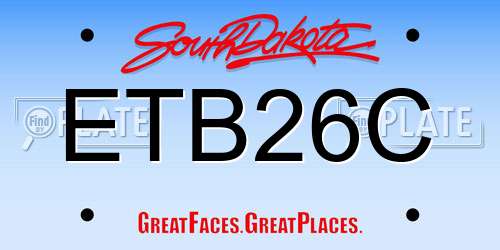 ETB26C South Dakota License Plate