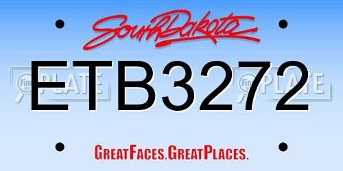 ETB3272 South Dakota License Plate