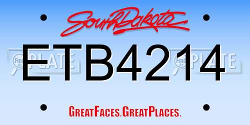 ETB4214 South Dakota License Plate