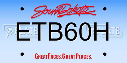 ETB60H South Dakota License Plate