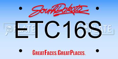 ETC16S South Dakota License Plate