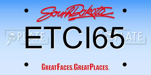 ETCI65 South Dakota License Plate