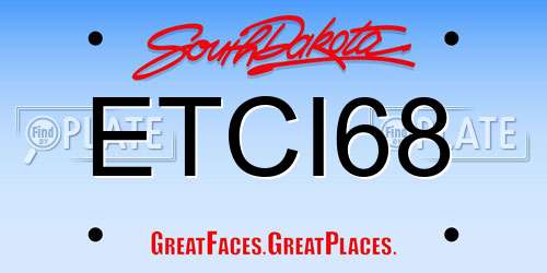 ETCI68 South Dakota License Plate