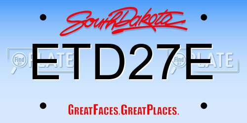ETD27E South Dakota License Plate