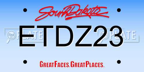 ETDZ23 South Dakota License Plate
