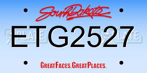 ETG2527 South Dakota License Plate