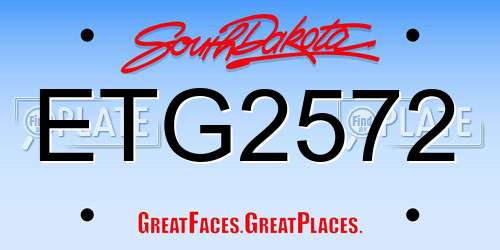 ETG2572 South Dakota License Plate