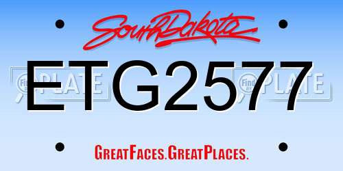 ETG2577 South Dakota License Plate