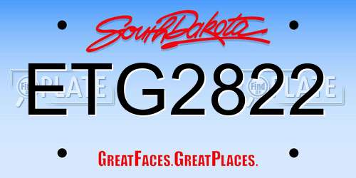 ETG2822 South Dakota License Plate