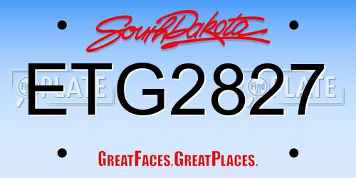 ETG2827 South Dakota License Plate