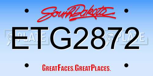 ETG2872 South Dakota License Plate
