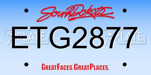 ETG2877 South Dakota License Plate