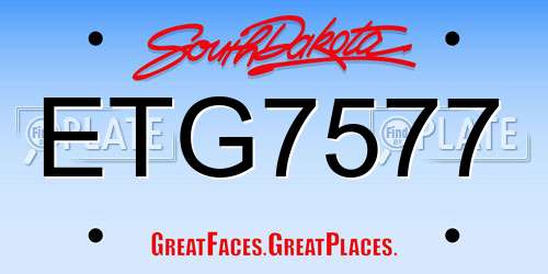 ETG7577 South Dakota License Plate