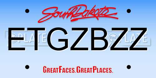 ETGZBZZ South Dakota License Plate